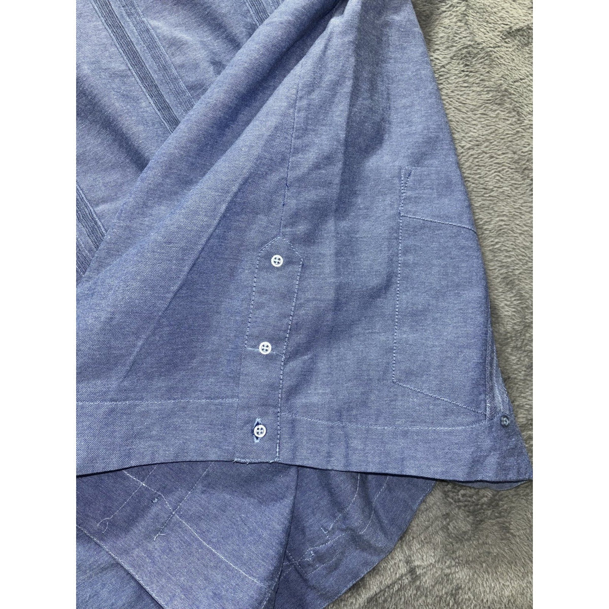 Renato Collezione Men's Blue Guayabera Shirt Size L, photo 8 of 9