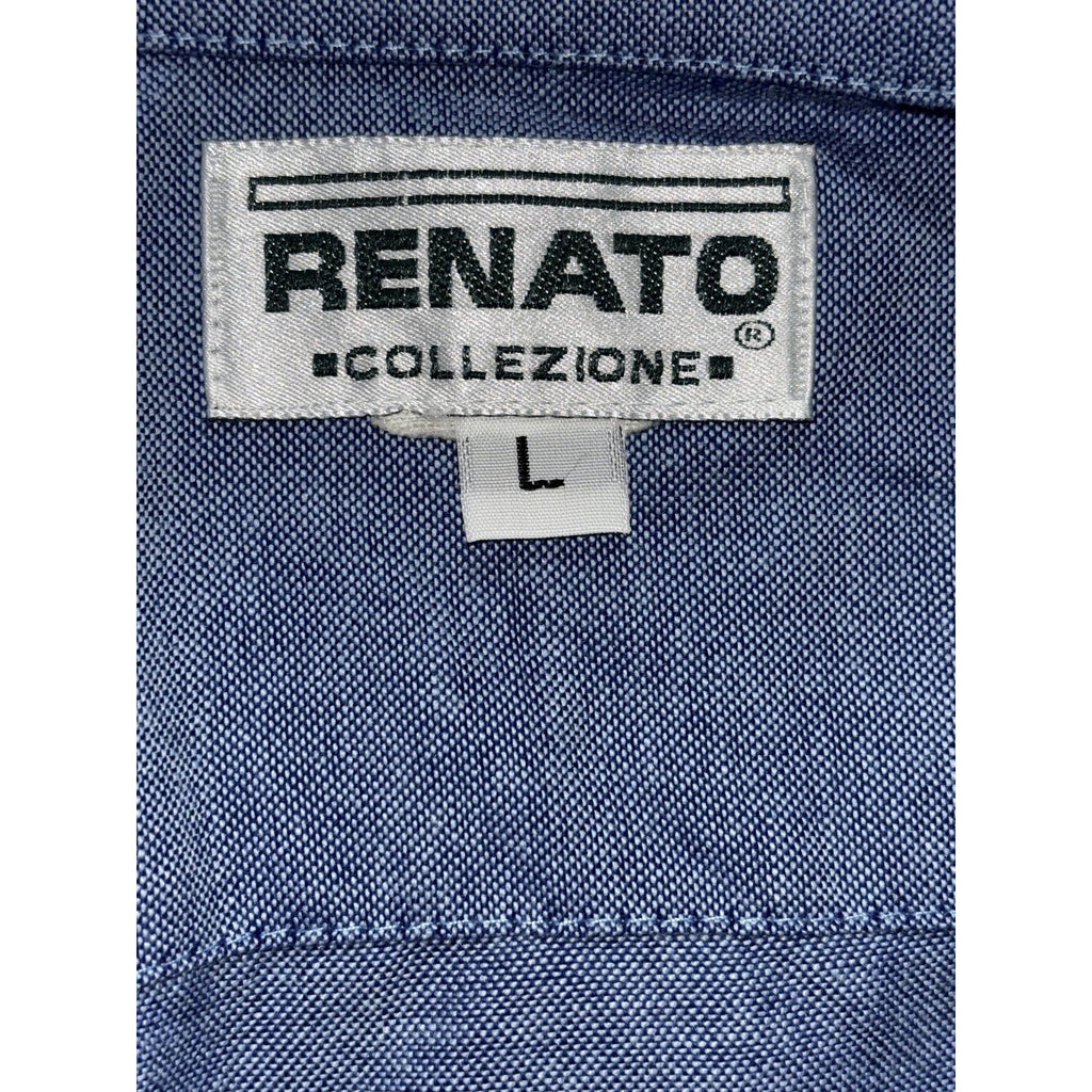 Renato Collezione Men's Blue Guayabera Shirt Size L, photo 9 of 9