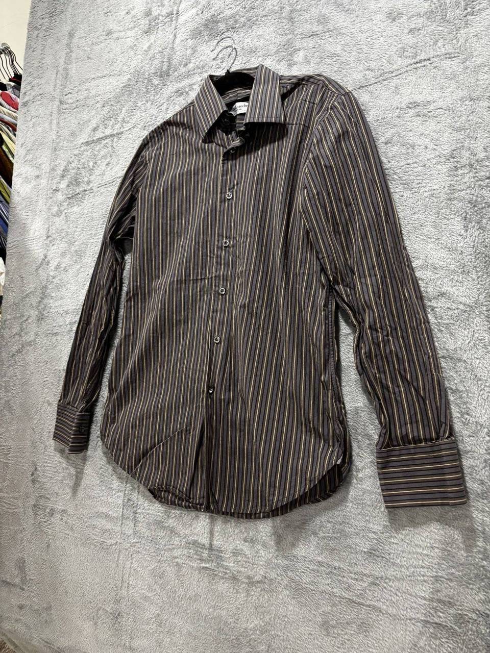 Guy Laroche Men's Brown Striped Dress Shirt 15/38, photo 2 of 10