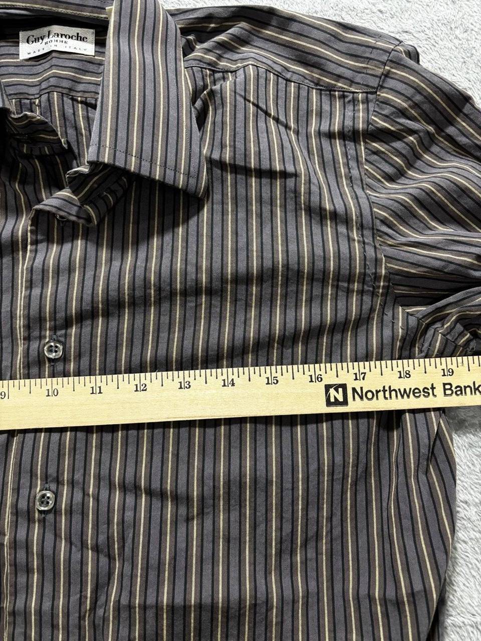 Guy Laroche Men's Brown Striped Dress Shirt 15/38, photo 9 of 10