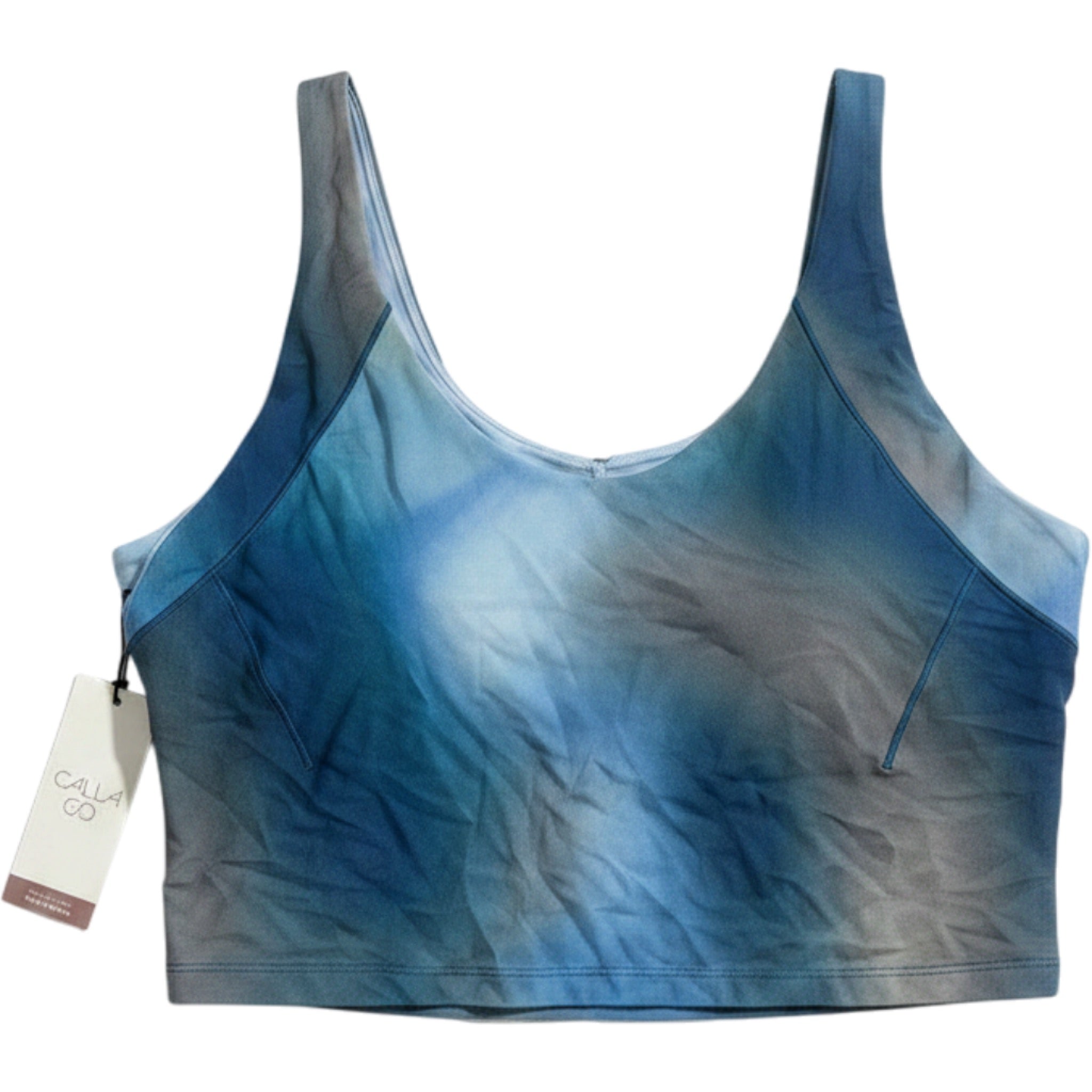 CALIA Tank Blue Athletic Crop Top Low Support Activewear Sports Bra Chic XXL