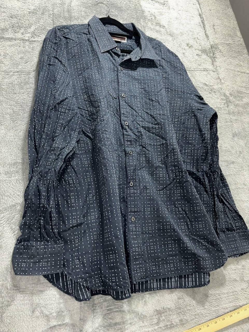 Michael Kors Men's Navy Dot Dress Shirt Size XXL, photo 3 of 9