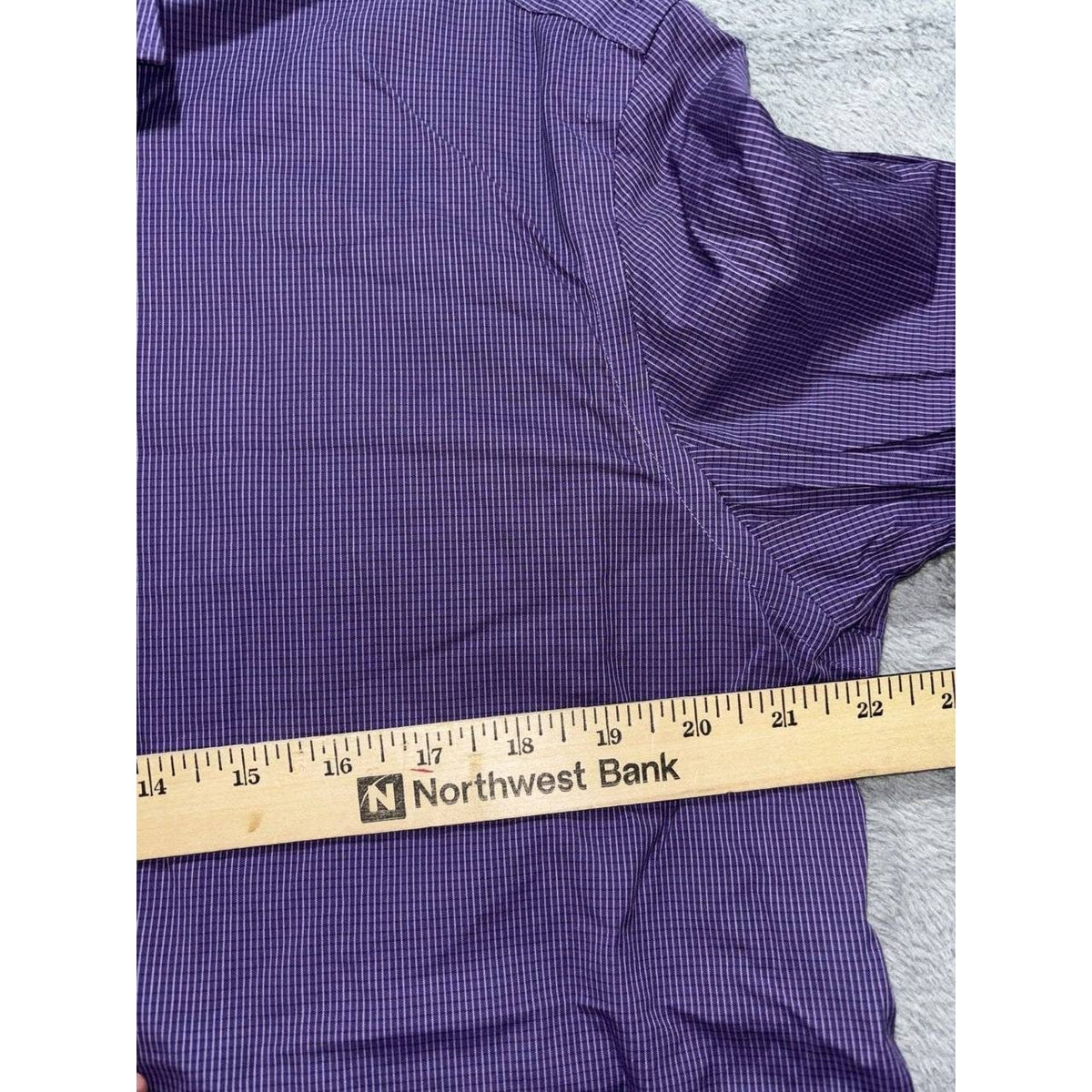 Ike Behar Men's Purple Check Dress Shirt 15.5 34, photo 4 of 10