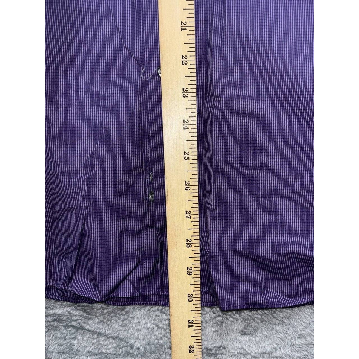 Ike Behar Men's Purple Check Dress Shirt 15.5 34, photo 5 of 10