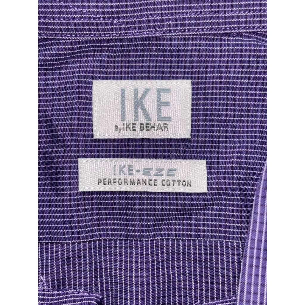 Ike Behar Men's Purple Check Dress Shirt 15.5 34, photo 8 of 10
