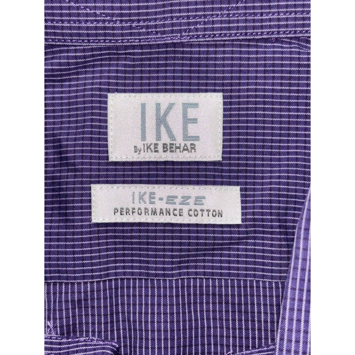 Ike Behar Men's Purple Check Dress Shirt 15.5 34, photo 8 of 10