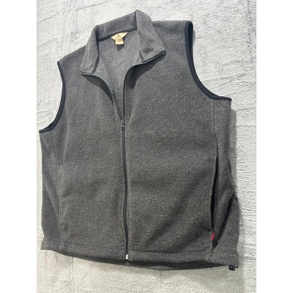 Woolrich Fleece Vest Women M Gray Full Zip Outdoor Lightweight Classic Core