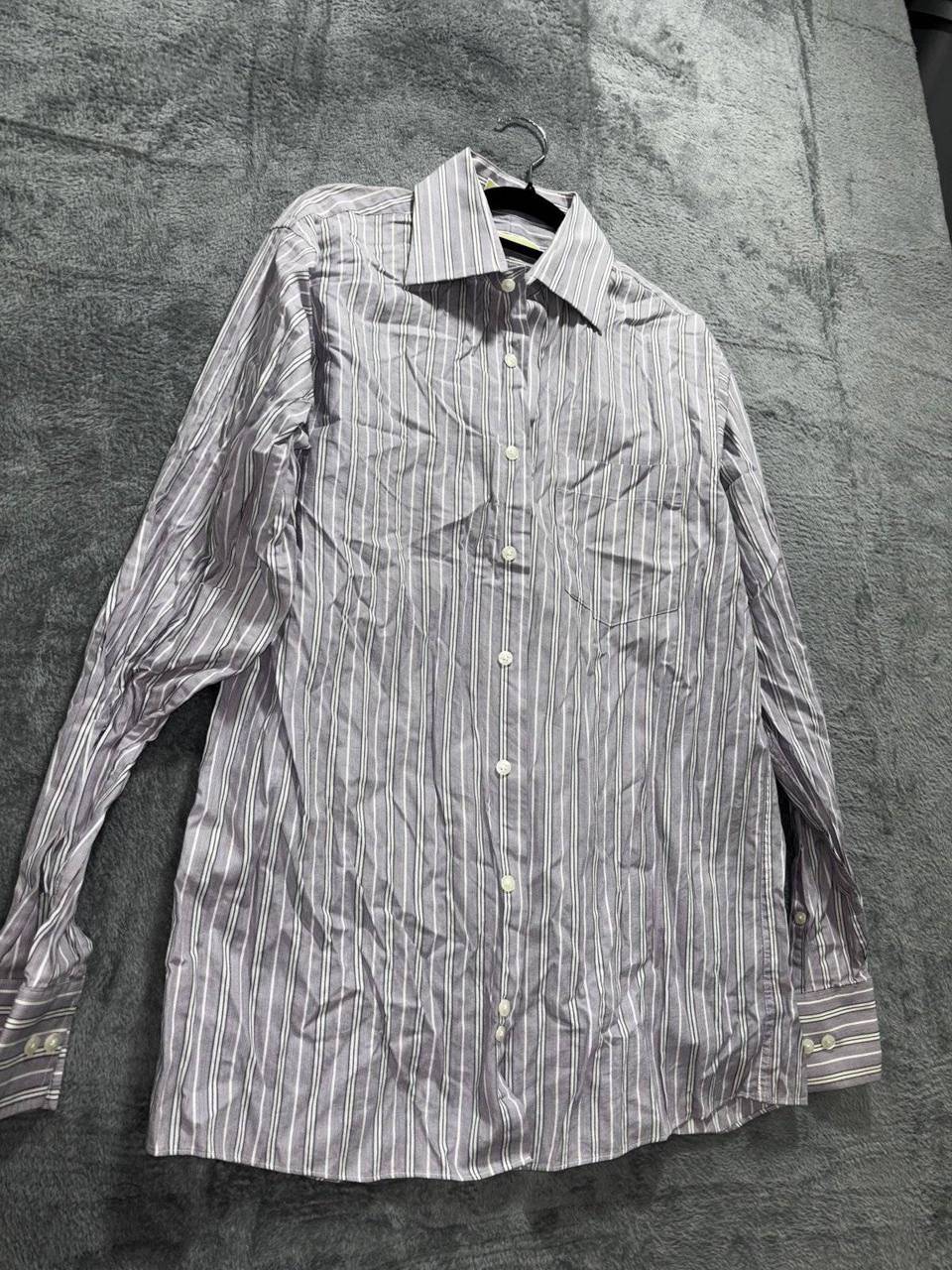 Michael Kors Men's Purple Stripe Dress Shirt Size M, photo 3 of 9