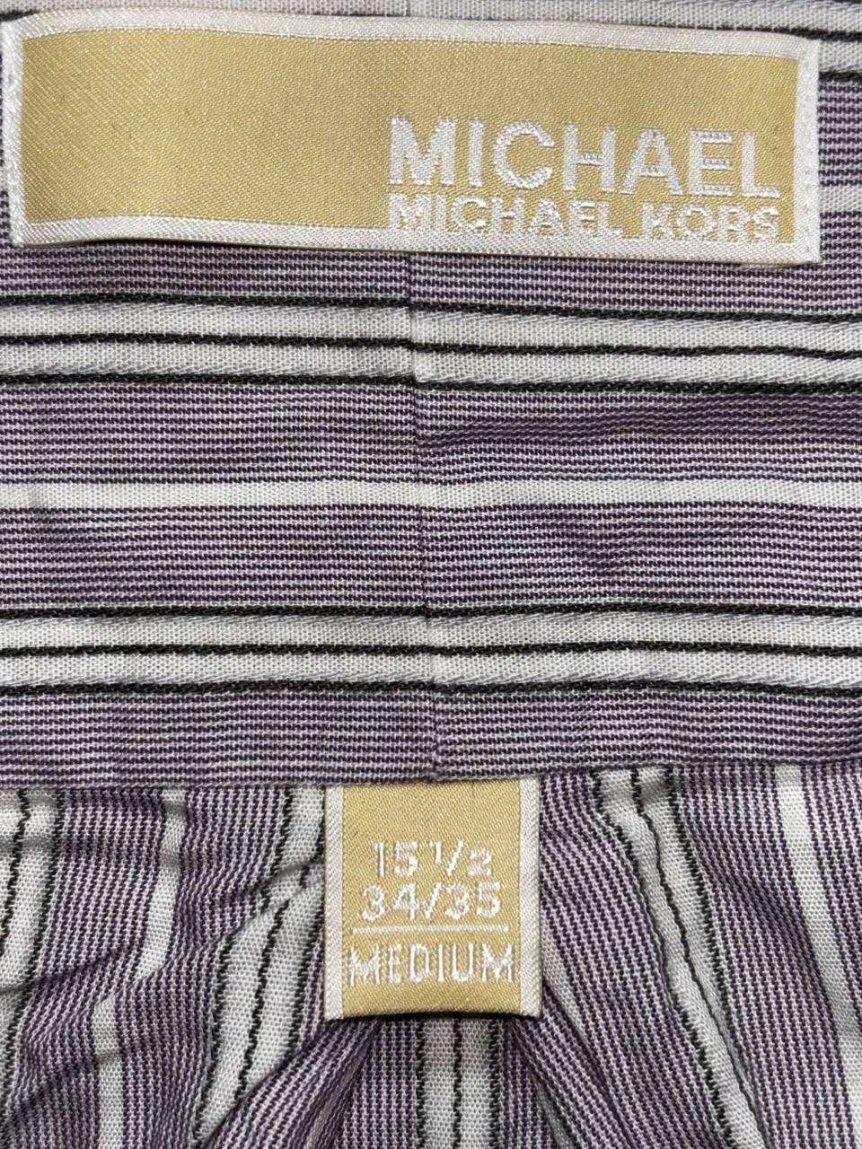 Michael Kors Men's Purple Stripe Dress Shirt Size M, photo 6 of 9
