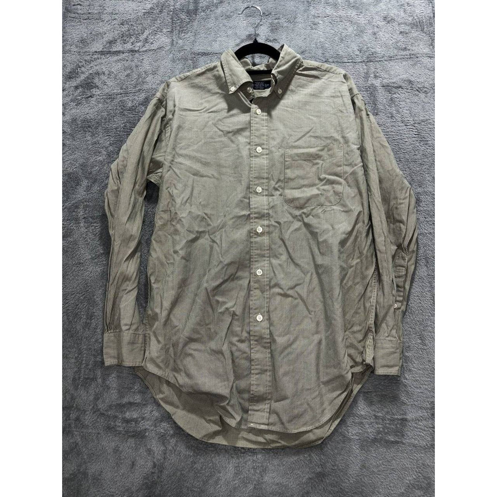 Brooks Brothers Men's Olive Houndstooth Shirt Size S