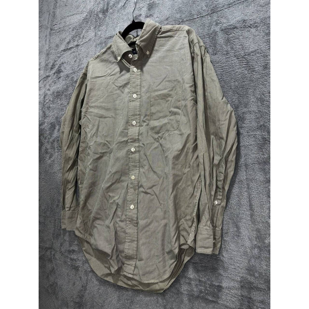 Brooks Brothers Men's Olive Houndstooth Shirt Size S, photo 2 of 8