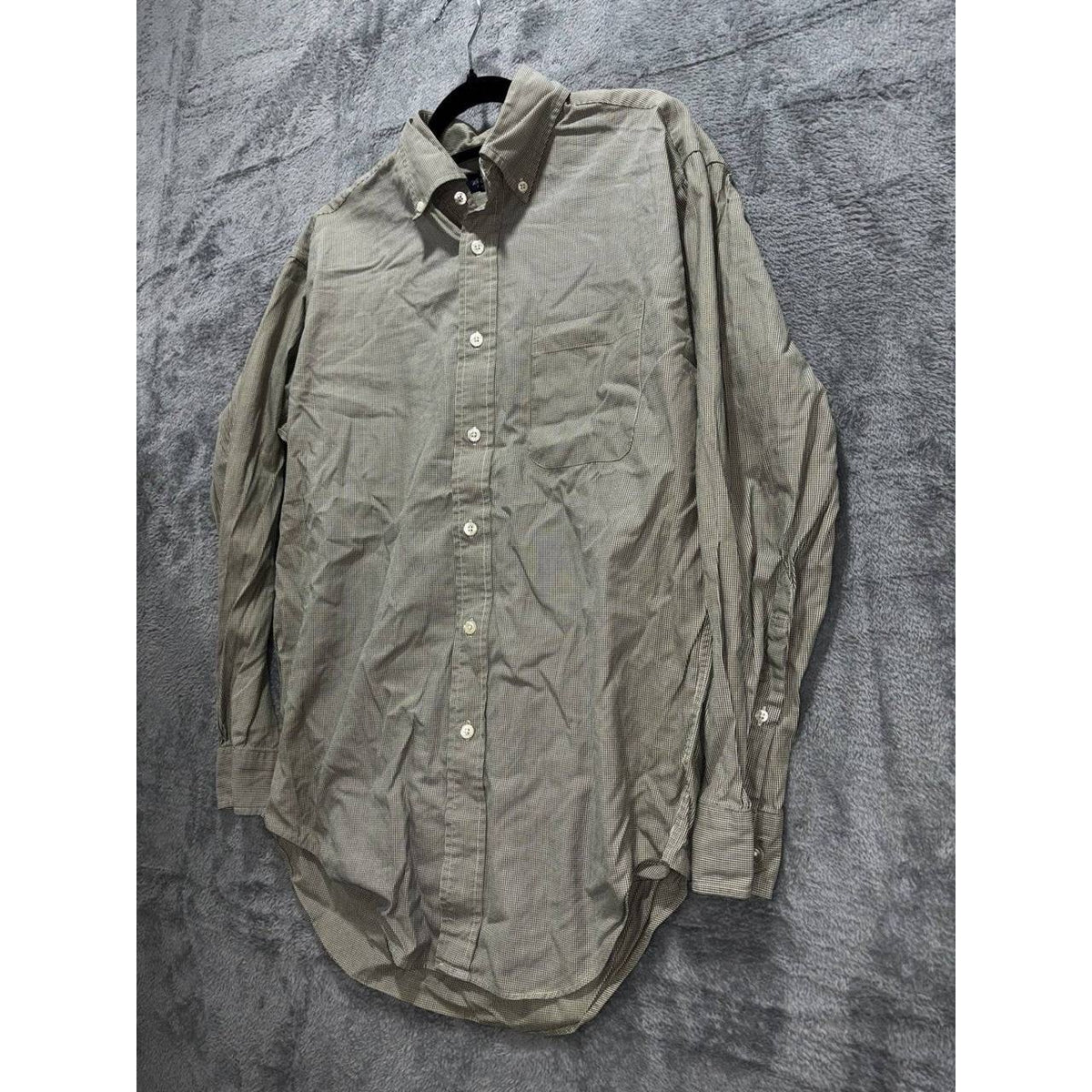 Brooks Brothers Men's Olive Houndstooth Shirt Size S, photo 2 of 8