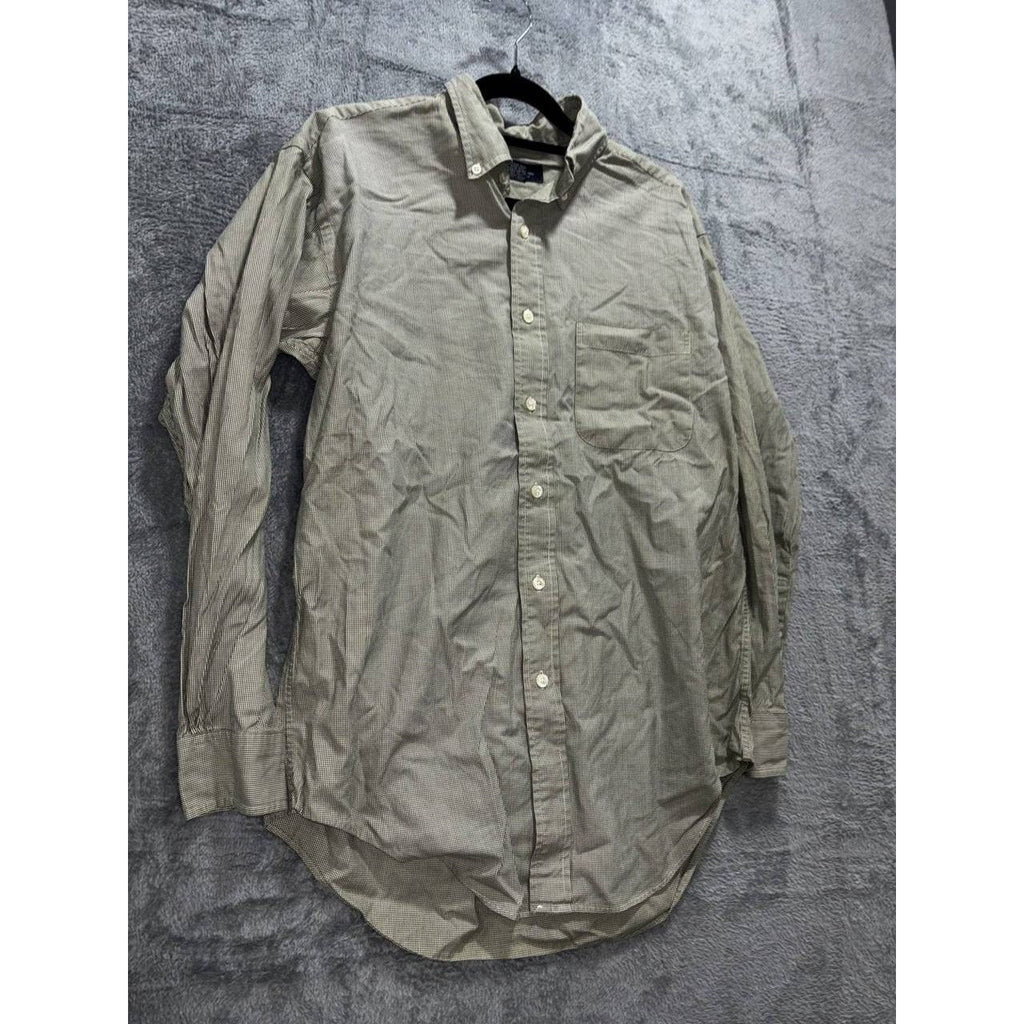 Brooks Brothers Men's Olive Houndstooth Shirt Size S, photo 3 of 8