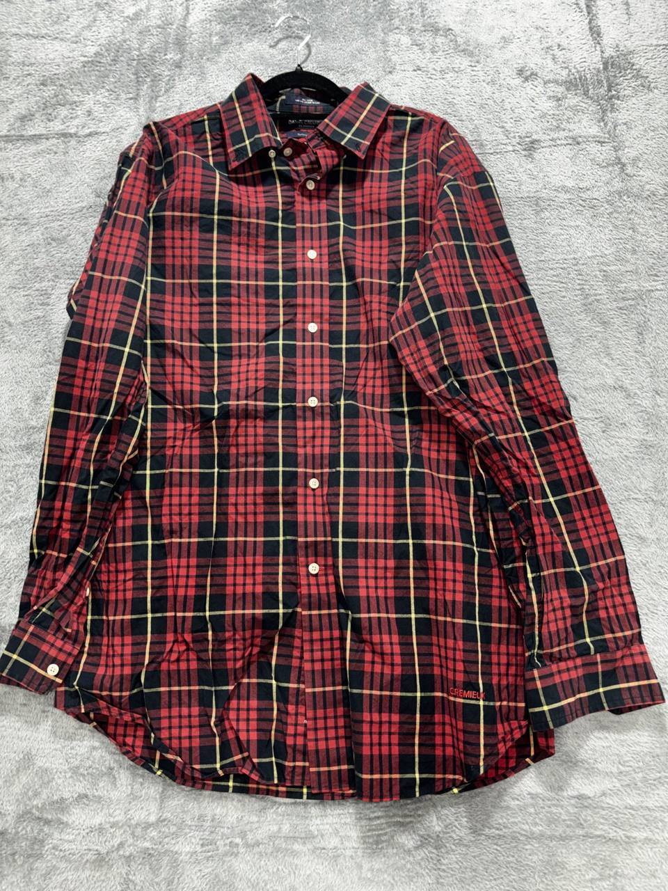 Daniel Cremieux Men's Red Black Plaid Shirt Size L