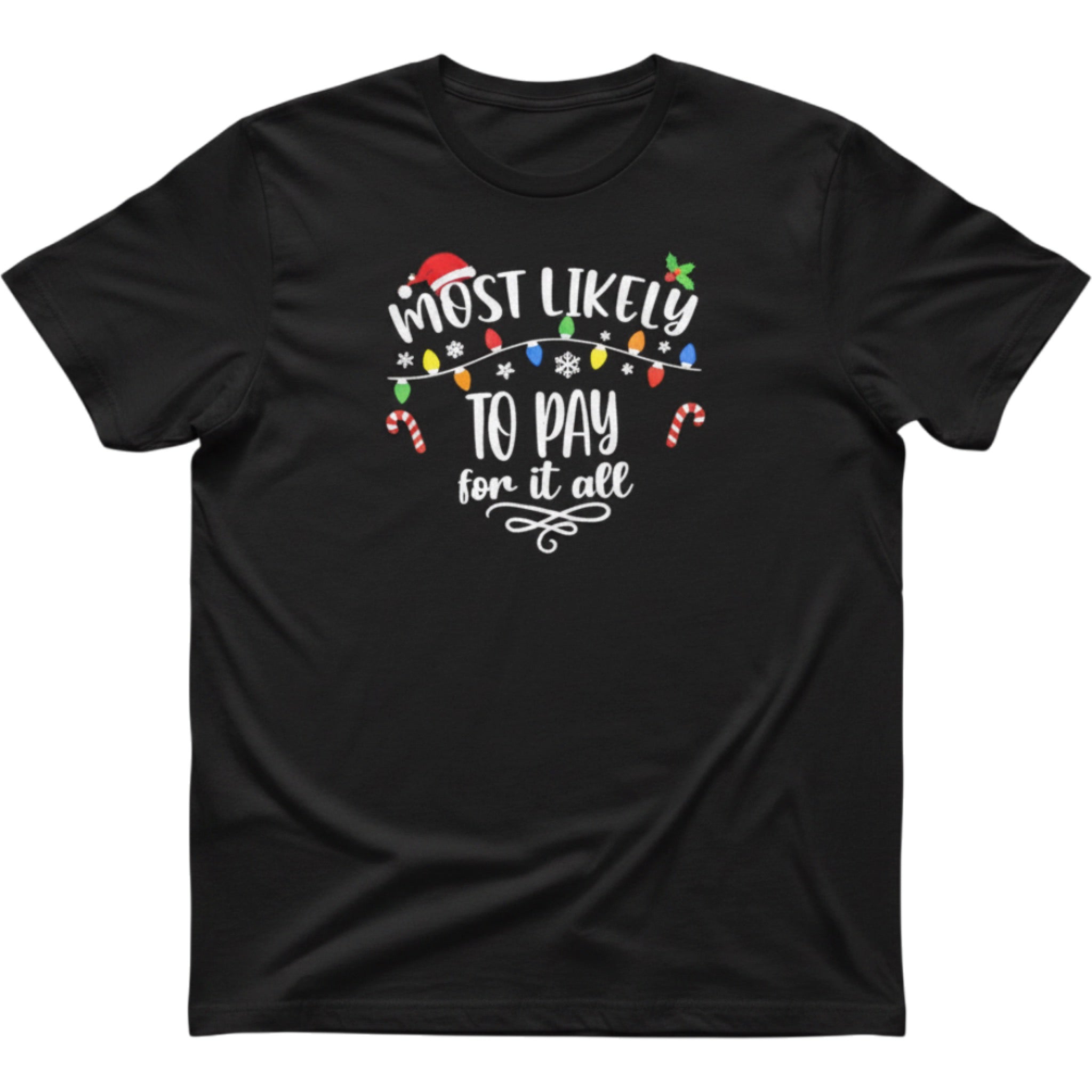Funny Christmas Graphic Tee XL Black Holiday Humor T Shirt