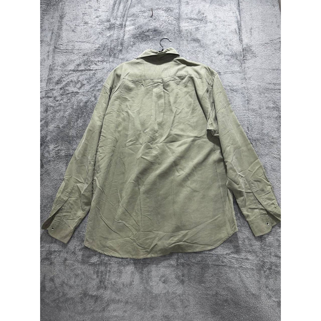 Ted Baker Men's Olive Green Button Down Shirt Size 4, photo 6 of 10