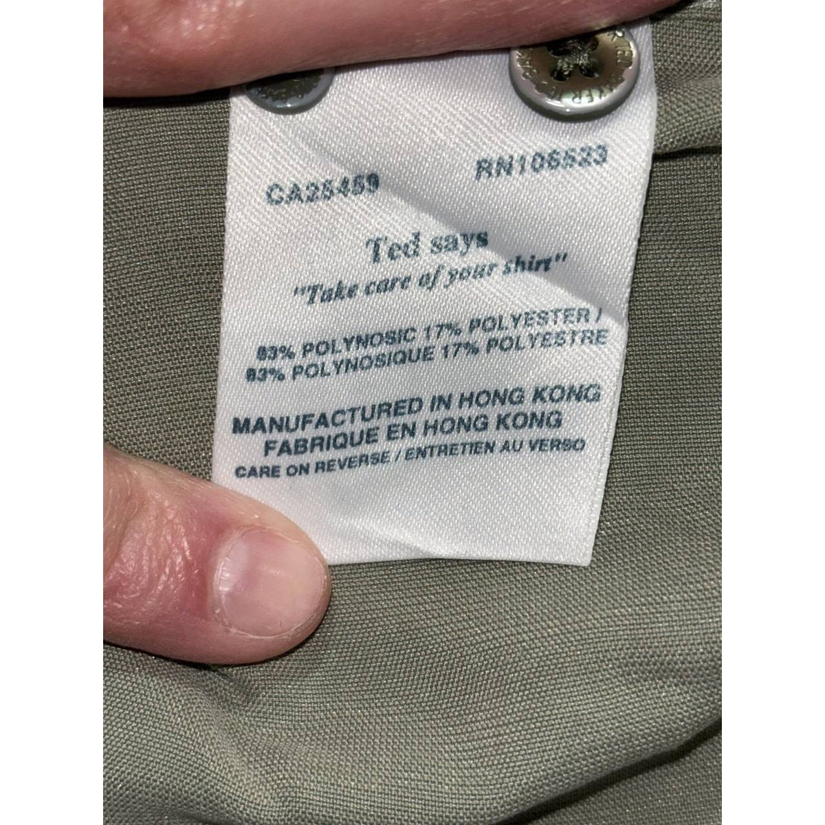 Ted Baker Men's Olive Green Button Down Shirt Size 4, photo 10 of 10