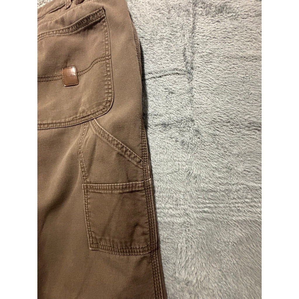 Stanley Mens 36x32 Brown Fleece Lined Carpenter Pants Workwear Casual Vintage