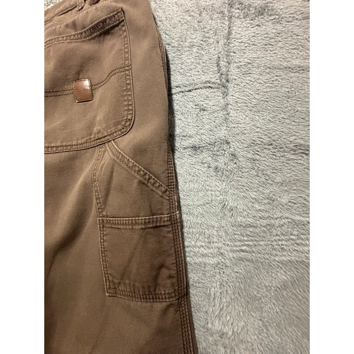 Stanley Mens 36x32 Brown Fleece Lined Carpenter Pants Workwear Casual Vintage