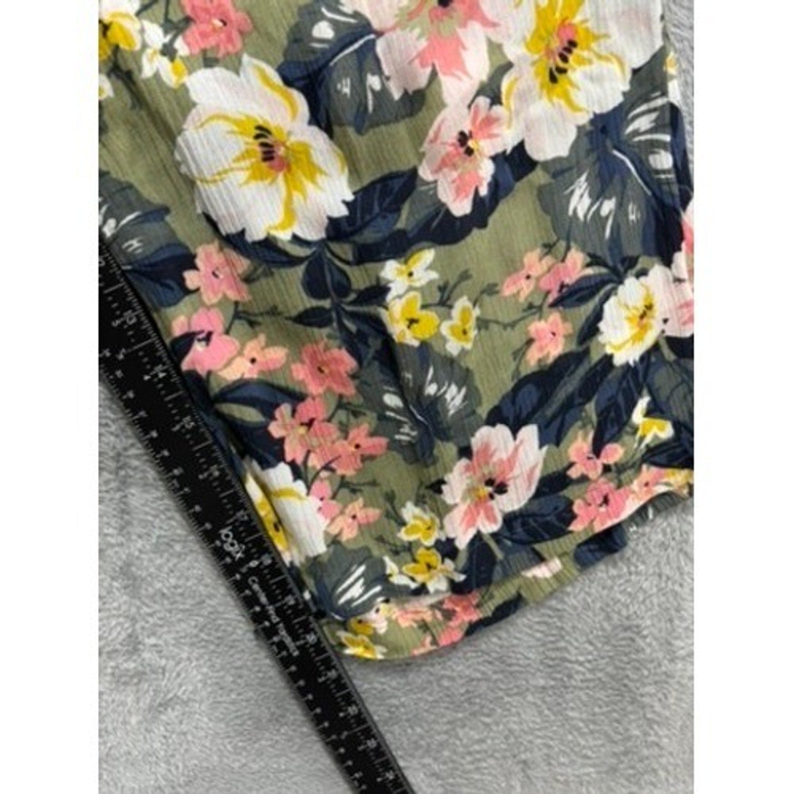Westport Cropped Pants Womens XS Floral Pull On Elastic Waist Wide Leg