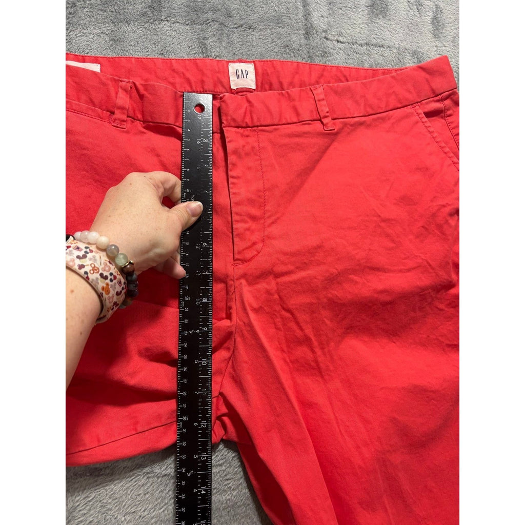 GAP Womens 18 Red Chino Pants Relaxed Crop Casual Preppy