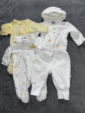 Baby White Yellow Fleece Sleepers Lot 4 Pieces 0-3M