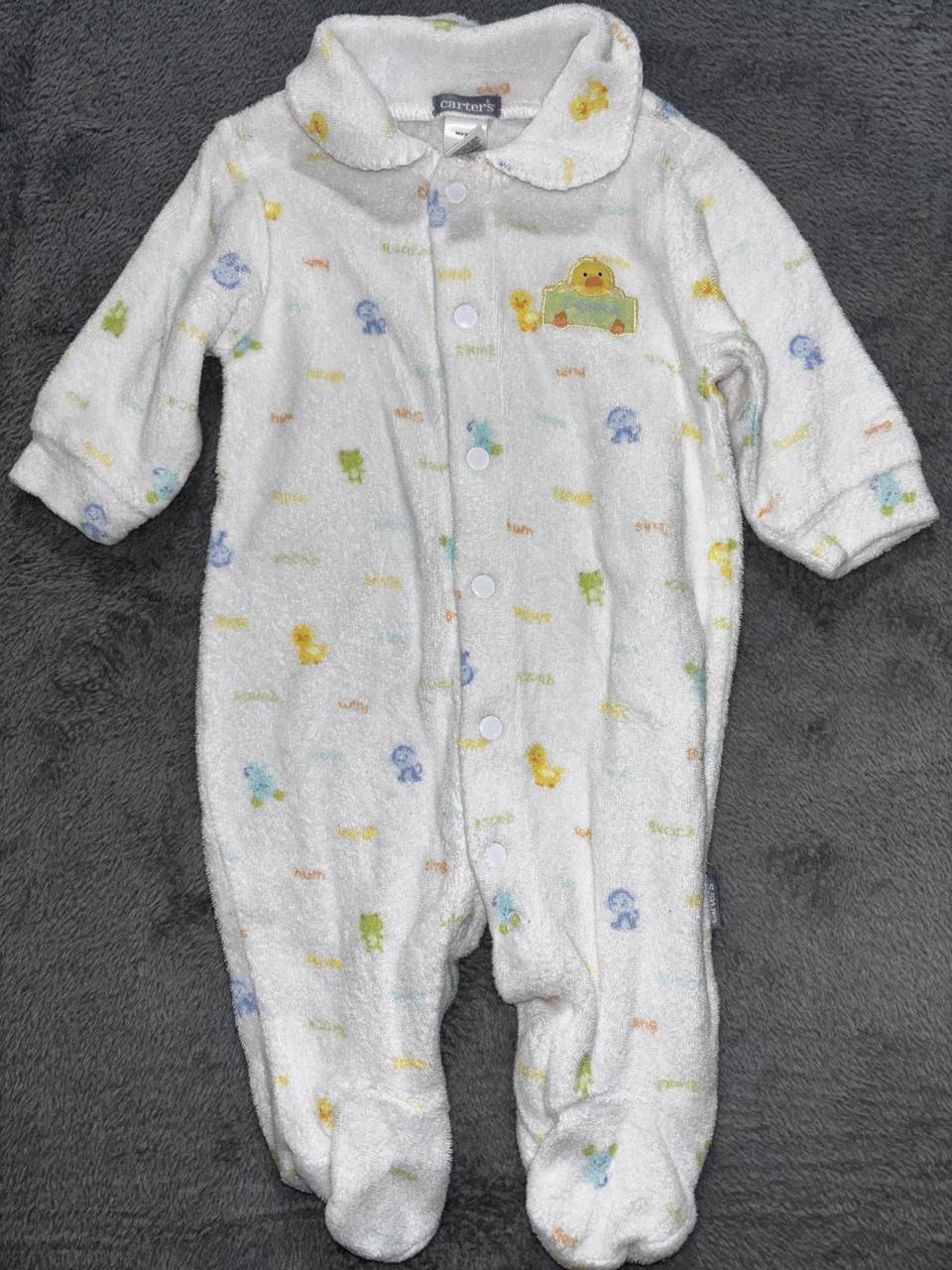 Baby White Yellow Fleece Sleepers Lot 4 Pieces 0-3M, photo 7 of 14