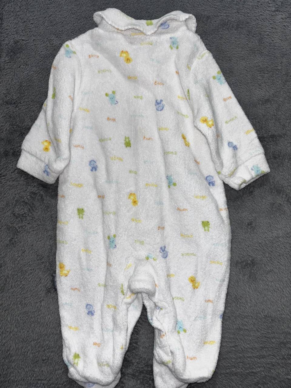 Baby White Yellow Fleece Sleepers Lot 4 Pieces 0-3M, photo 10 of 14