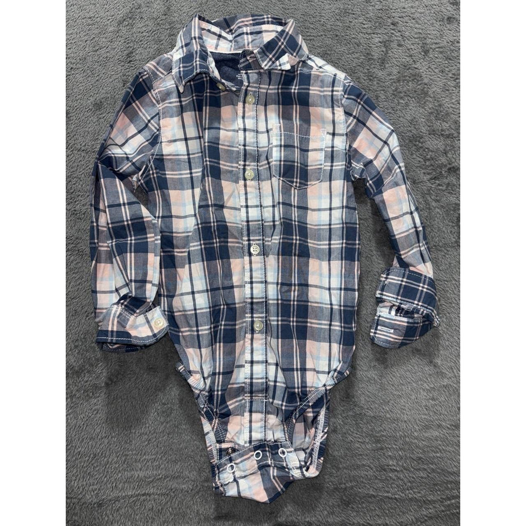 Baby Boy Navy Plaid Shirts Pants Lot 4 Pieces 24M, photo 2 of 14