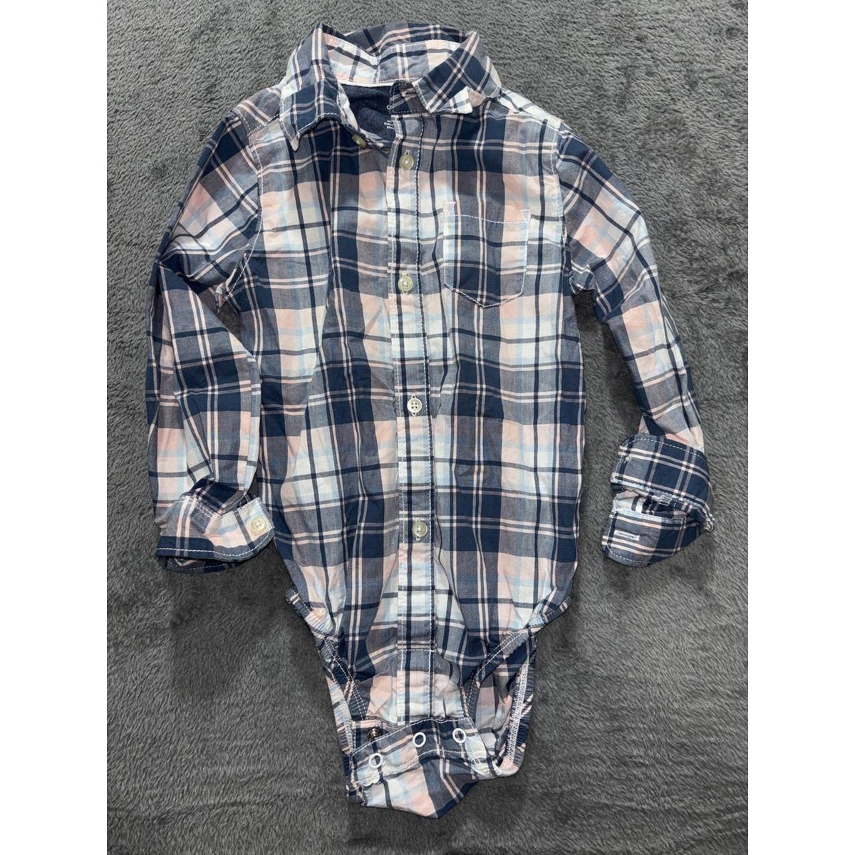 Baby Boy Navy Plaid Shirts Pants Lot 4 Pieces 24M, photo 2 of 14