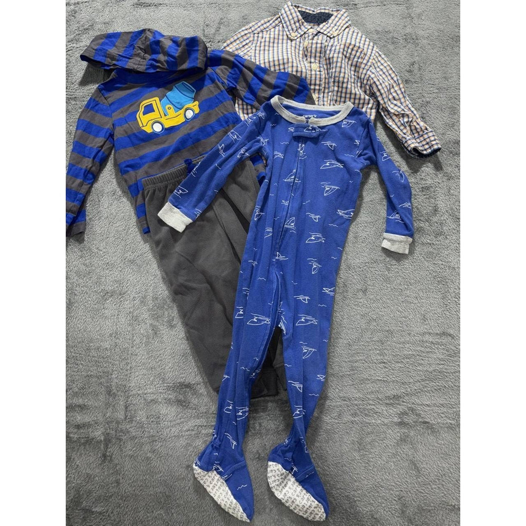 Baby Boy Blue Hoodie Pants Sleeper Lot 4 Pieces 18M