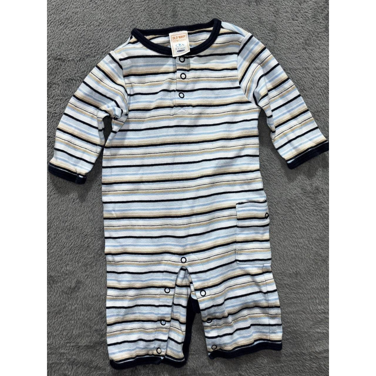 Baby Boy Blue Sleepers Bodysuits Lot 6 Pieces 0-3M, photo 2 of 21