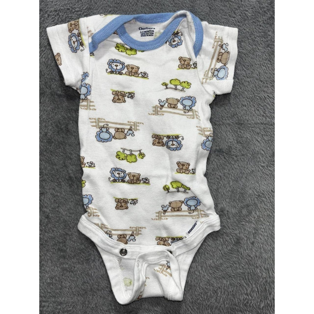 Baby Boy Blue Sleepers Bodysuits Lot 6 Pieces 0-3M, photo 12 of 21