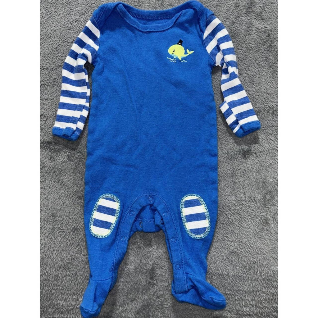 Baby Boy Blue Sleepers Bodysuits Lot 6 Pieces 0-3M, photo 18 of 21