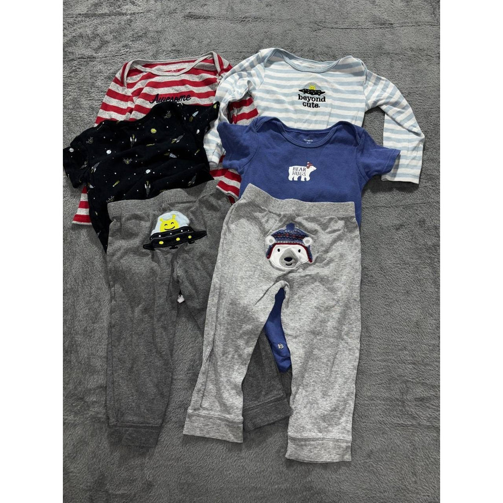 Carter's Baby Boy Bodysuits Pants Lot 6 Pieces 24M