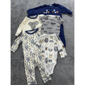 Baby Boy Navy Cream Rompers Lot 5 Pieces 0-3M