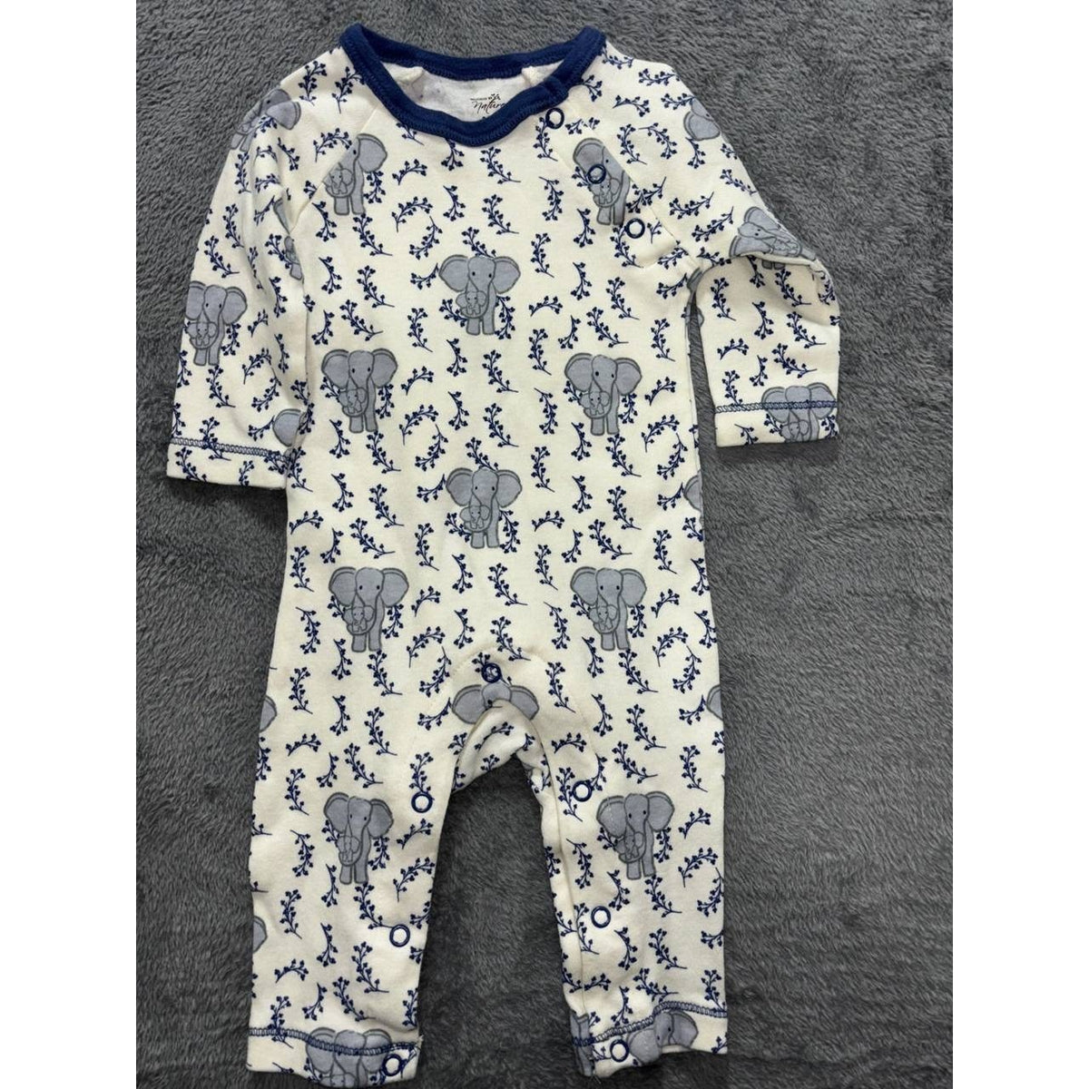 Baby Boy Navy Cream Rompers Lot 5 Pieces 0-3M, photo 9 of 19