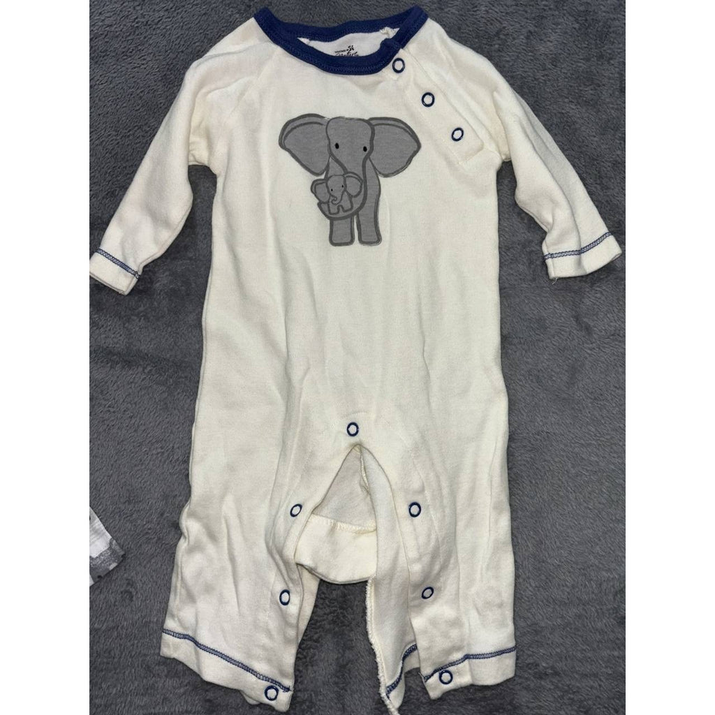 Baby Boy Navy Cream Rompers Lot 5 Pieces 0-3M, photo 13 of 19