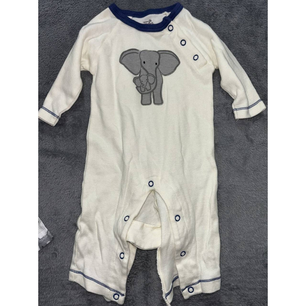 Baby Boy Navy Cream Rompers Lot 5 Pieces 0-3M, photo 13 of 19