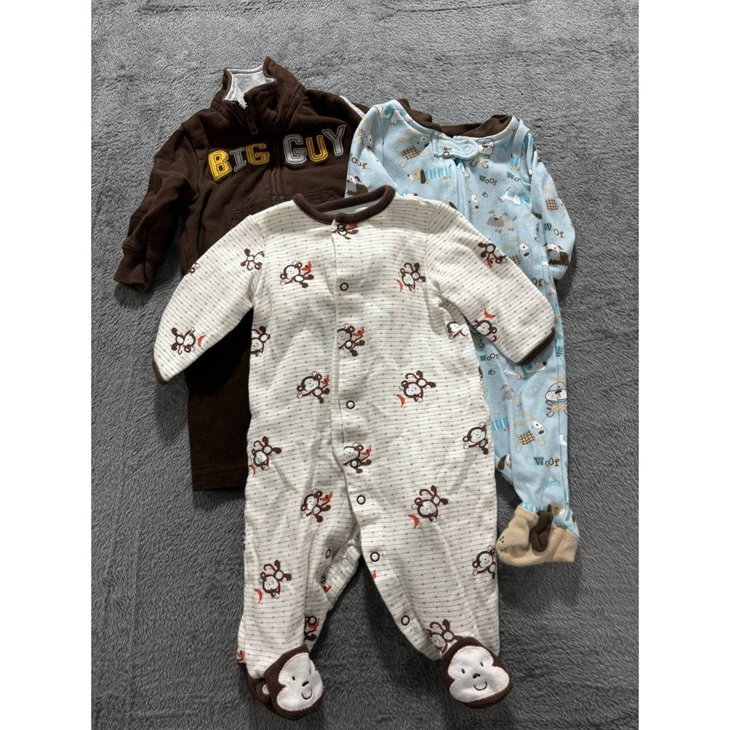 Baby Boy Brown Sleepers Jacket Lot 4 Pieces 3M