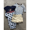 Carter's Baby Boy Blue Bodysuits Shorts Lot 4 Pcs 3M