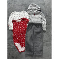 Carter's Baby Gray Hoodie Bodysuit Lot 4 Pieces 24M