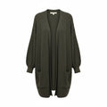 LOFT Womens LP Olive Green Open Front Cardigan Sweater Draped Longline Boho Cozy
