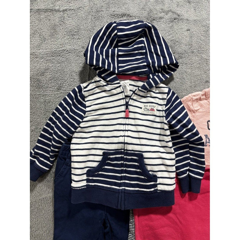Carter's Baby Boy Navy Hoodie Outfit Lot 6 Pcs 18M, photo 2 of 13