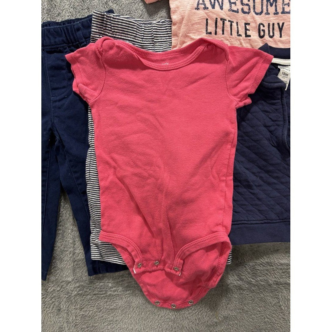 Carter's Baby Boy Navy Hoodie Outfit Lot 6 Pcs 18M, photo 4 of 13