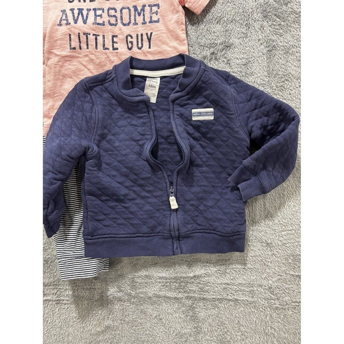 Carter's Baby Boy Navy Hoodie Outfit Lot 6 Pcs 18M, photo 6 of 13