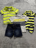 Baby Boy Lime Polo & Denim Shorts Lot 4 Pieces 18M