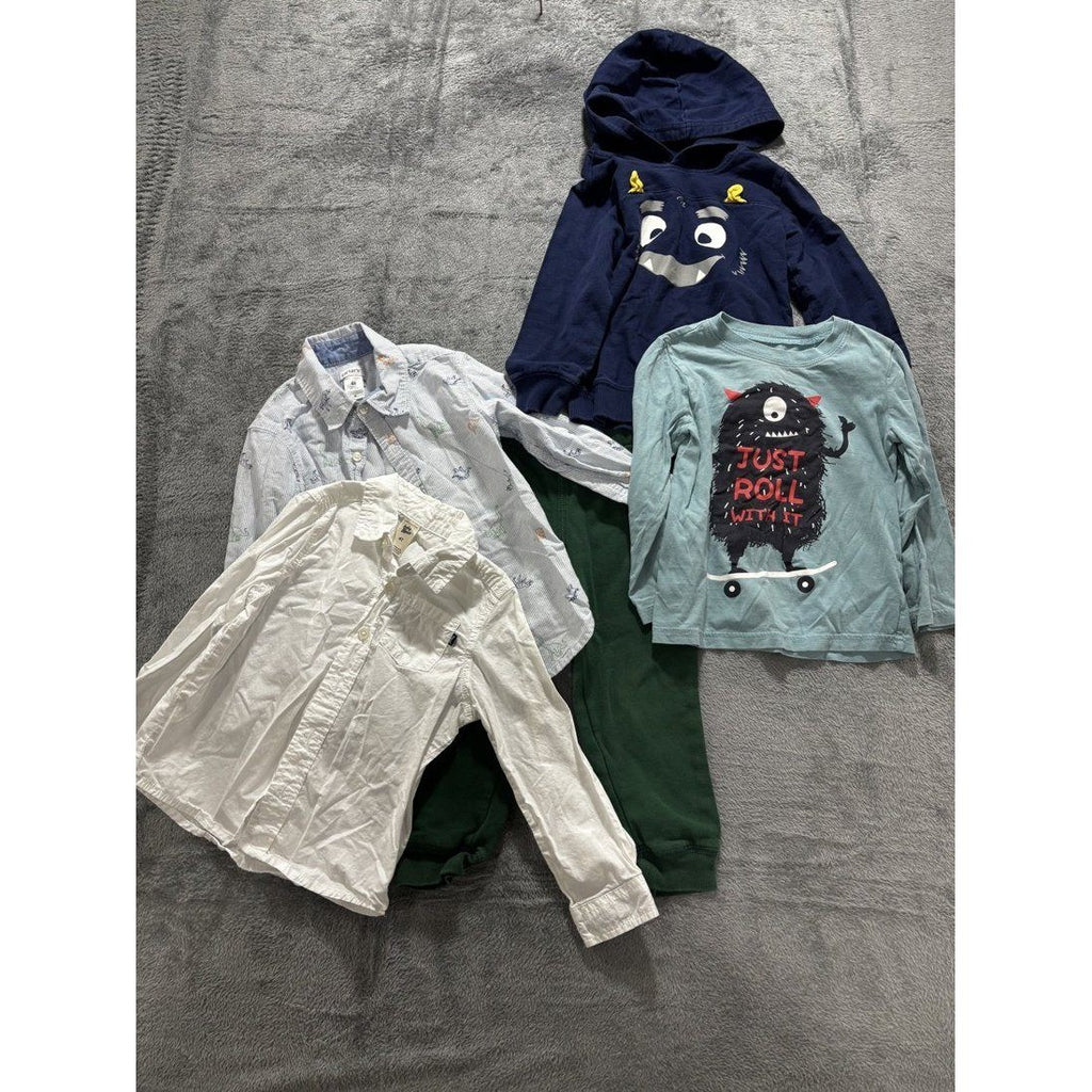 Toddler Boy Monster Hoodie & Shirts Lot 5 Pieces 4T