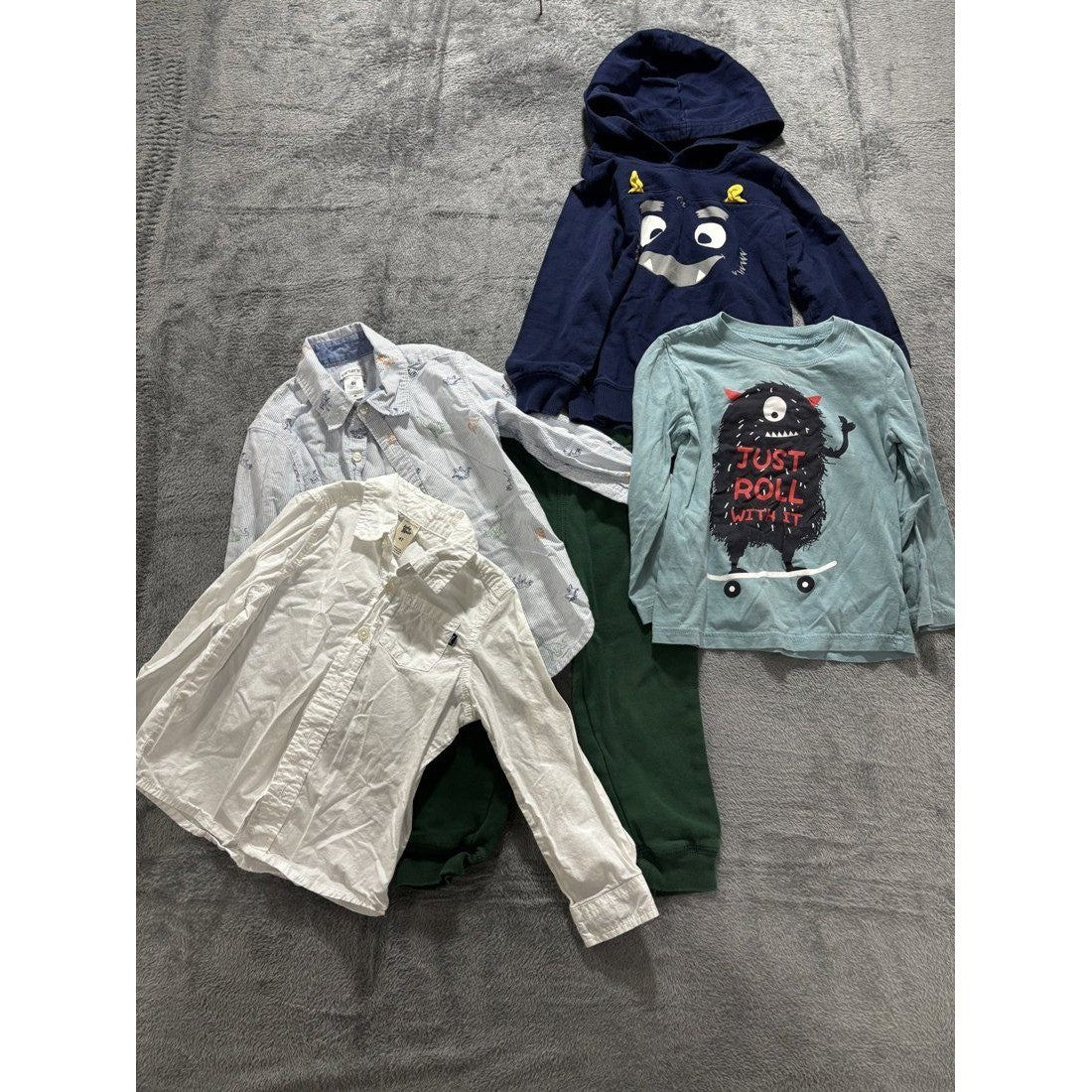 Toddler Boy Monster Hoodie & Shirts Lot 5 Pieces 4T
