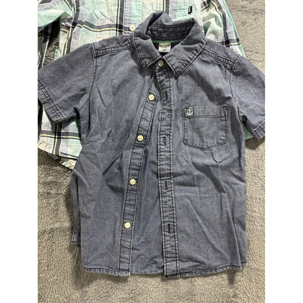 Toddler Boy Plaid Flannel Shirts Lot 5 Pieces 4T, photo 8 of 11